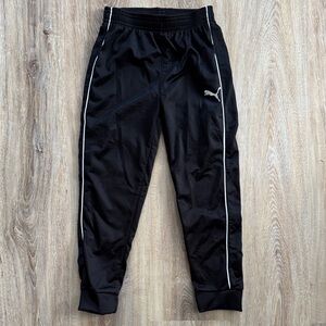 Puma Kids Black Joggers with White Accents